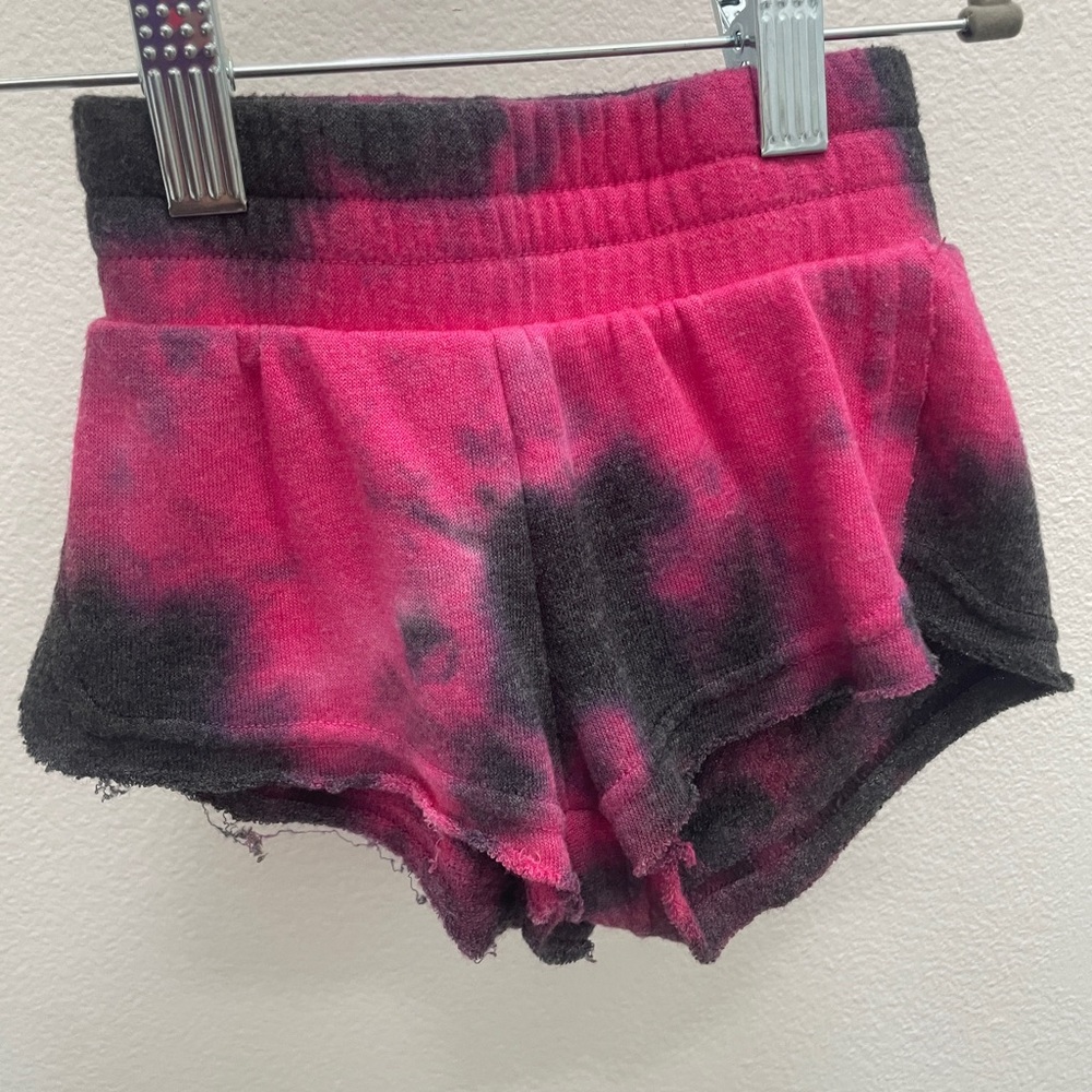 NWOT Rowdy Sprout Pink and Black Tie-Dye Shorts - 12-18 months